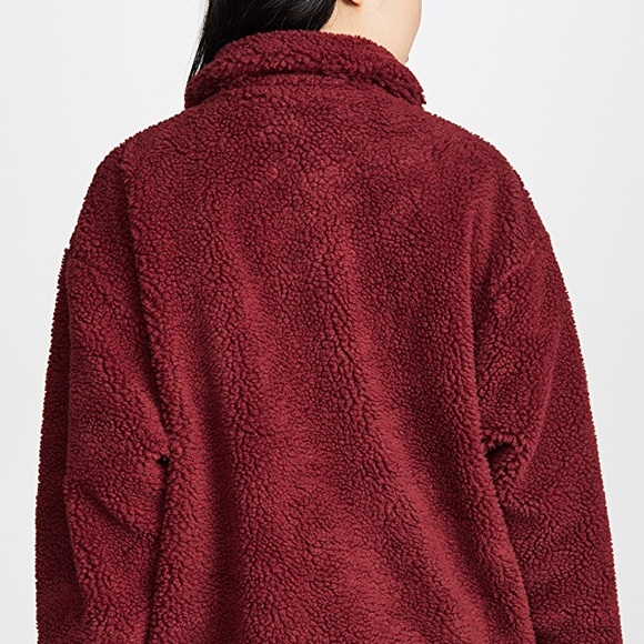 LAST ONE Dark Burgundy Oversize Pixie Teddy Coat - Picture 6 of 7